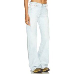 Re/done Mid Rise Wide Leg Denim Jeans Acqua Size 32 NWT